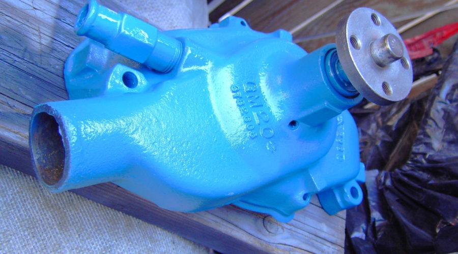 66′ Chevy C-10 water pump cleaning and painting
